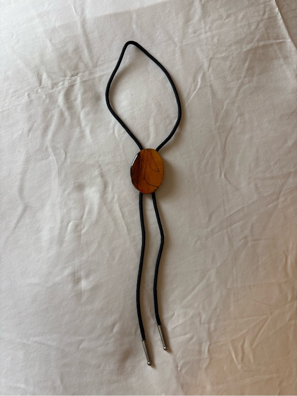 Bolo Tie with Artisan Spalted Box Elder Wooden Pendant
